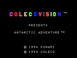 Antarctic Adventure title screen for Colecovision